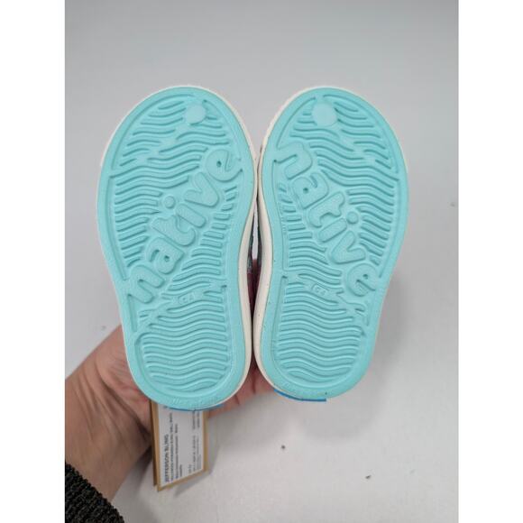 Native Jeffersons Toddler 4 Shoes - Hollywood Hydrangea Bling/Shell White - Picture 5 of 6